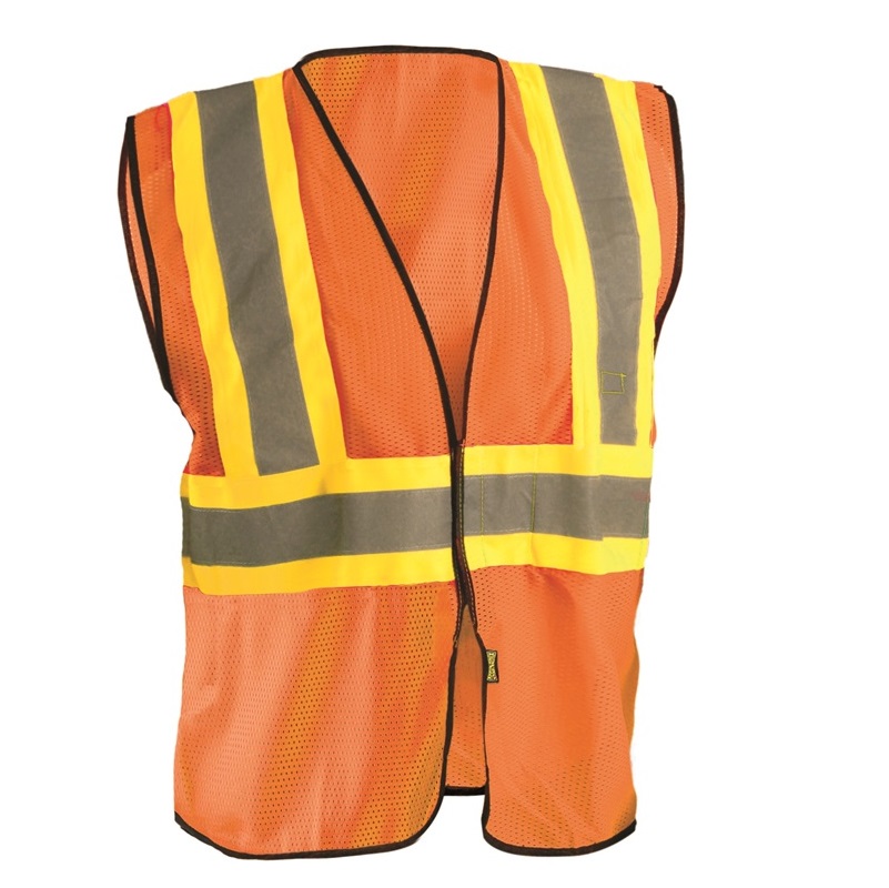 High Visibility Safety Mesh Two-Tone Vest in Orange